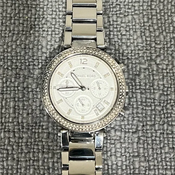 Michael Kors Silver Crystal-Embellished Watch MK 5353 - Picture 3 of 4